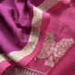 Luxe Pink And Purple Designer Handwoven Silk Suit Fabric With Zari Weaving