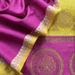 Luxe Pear Green And Wine Designer Handwoven Silk Suit Fabric With Zari Weaving
