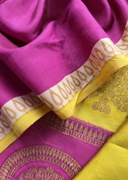 Luxe Pear Green And Wine Designer Handwoven Silk Suit Fabric With Zari Weaving