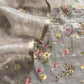 Luxe Silver Gray Pure Silk Suit And Kora Silk Dupatta With Sequins And Bharwa Embroidery