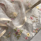 Luxe Silver Gray Pure Silk Suit And Kora Silk Dupatta With Sequins And Bharwa Embroidery