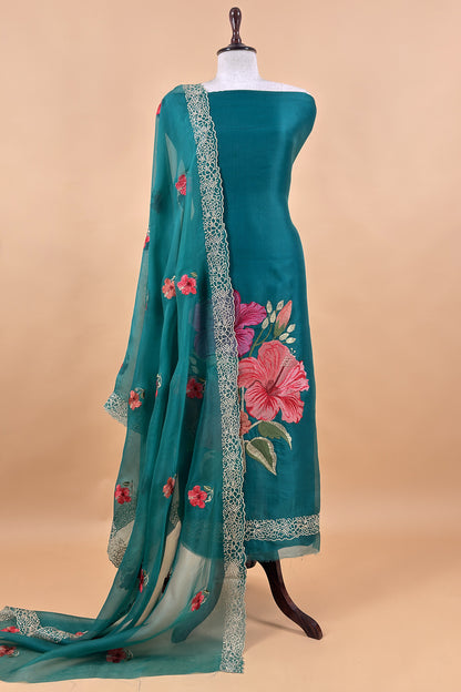 Premium quality organza unstitched suit with dupatta

