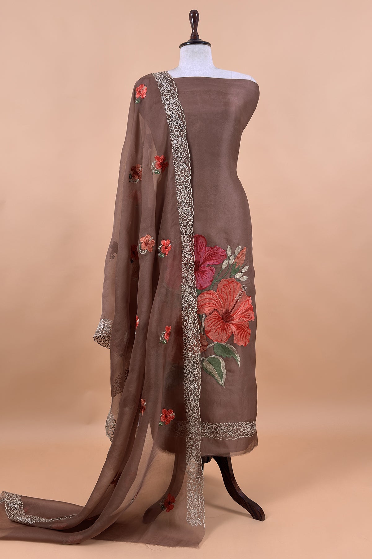 Premium quality organza unstitched suit with dupatta

