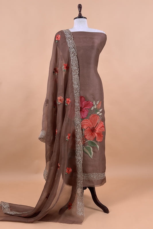 Premium quality organza unstitched suit with dupatta

