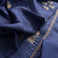 Sahiba 2025 Sangria Blue Pintuck Handloom Desi Tussar Suit With Zardosi And Resham Embroidery