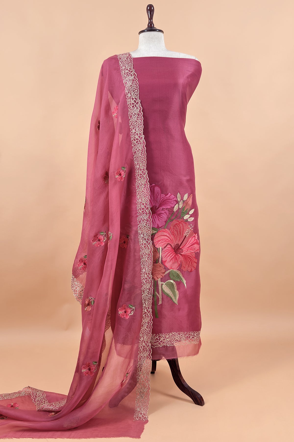 Premium quality organza unstitched suit with dupatta

