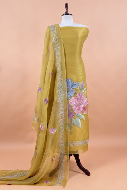 Premium quality organza unstitched suit with dupatta

