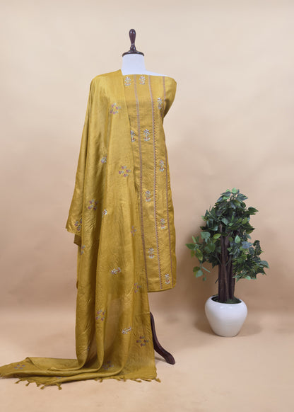 Sahiba 2025 Sangria Blue Pintuck Handloom Desi Tussar Suit With Zardosi And Resham Embroidery