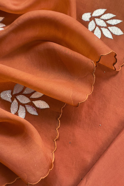 Premium quality kora silk unstitched suit with dupatta

