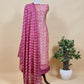 Peach And Wine Pure Maheshwari Silk Patola Kurta And Leheriya Dupatta With Banarasi Bootis