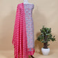Peach And Wine Pure Maheshwari Silk Patola Kurta And Leheriya Dupatta With Banarasi Bootis