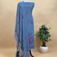Raspberry Pink Floral Paradise Jute Linen Suit Fabric With Shaded Jamdani Weaving