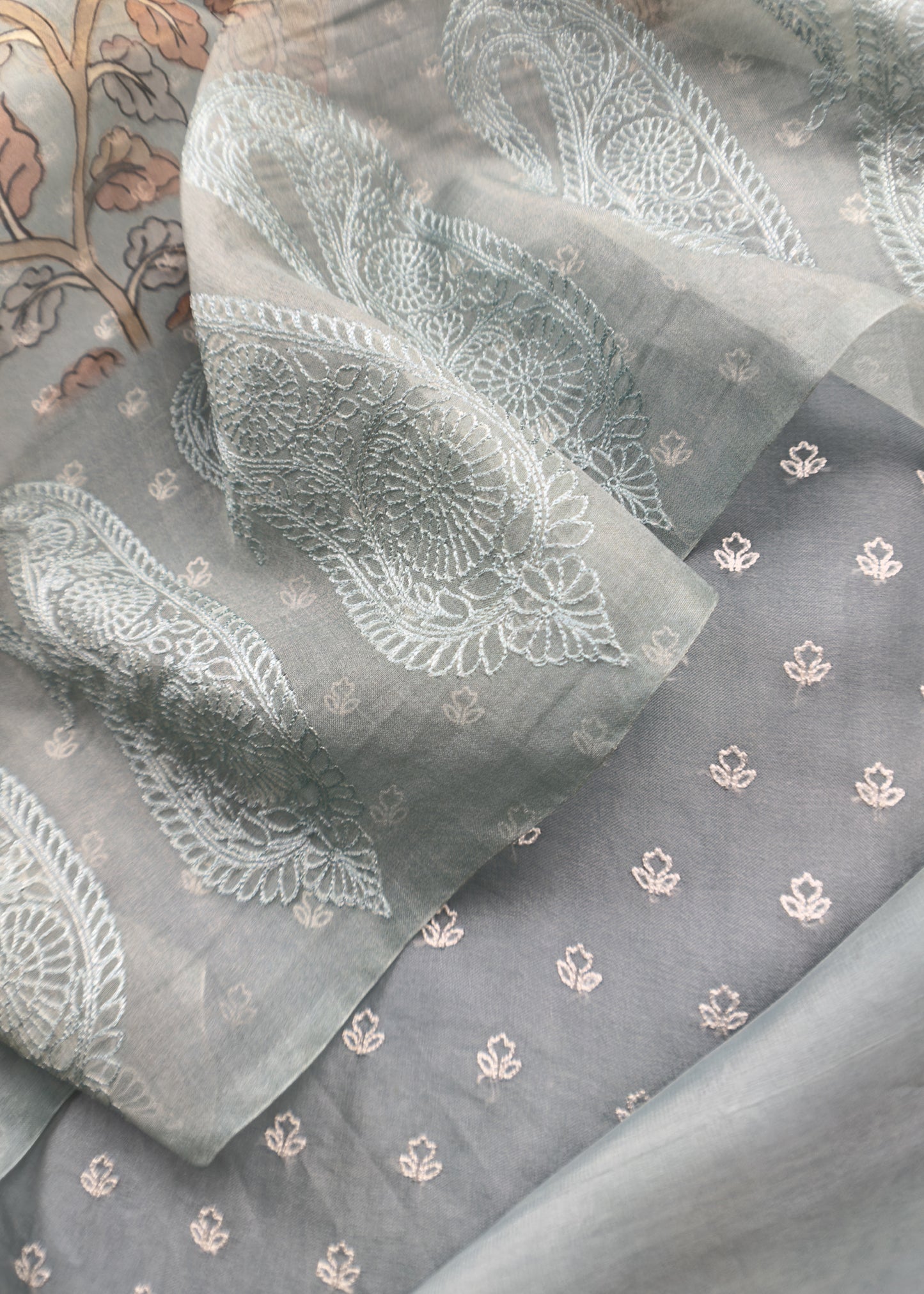 Indian traditional wear organza fabric

