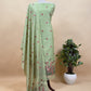 Peachy Orange Floral Paradise Jute Linen Suit Fabric With Shaded Jamdani Weaving