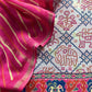 Powder Blue And Pink Pure Maheshwari Silk Patola Kurta And Leheriya Dupatta With Banarasi Bootis