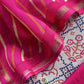 Powder Blue And Pink Pure Maheshwari Silk Patola Kurta And Leheriya Dupatta With Banarasi Bootis