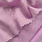 Pastel Purple Unstitched Suit with Applique Work In Linen Tissue