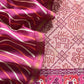 Peach And Wine Pure Maheshwari Silk Patola Kurta And Leheriya Dupatta With Banarasi Bootis