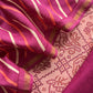 Peach And Wine Pure Maheshwari Silk Patola Kurta And Leheriya Dupatta With Banarasi Bootis