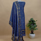 Saanjh Royal Blue Chanderi Silk Suit Fabric With Jamdani Weaving