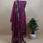 Saanjh Royal Blue Chanderi Silk Suit Fabric With Jamdani Weaving