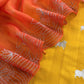 Yellow And Orange Chiniya Silk Kurta And Ombré Kora Silk Dupatta With Handwork