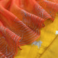 Yellow And Orange Chiniya Silk Kurta And Ombré Kora Silk Dupatta With Handwork
