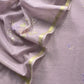 Lilac Pure Mul Cotton Suit with Cross Stitch Embroidery