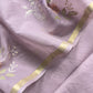 Lilac Pure Mul Cotton Suit with Cross Stitch Embroidery