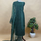 Luxe Green Pure Kora Silk Suit With French Thread Embroidery