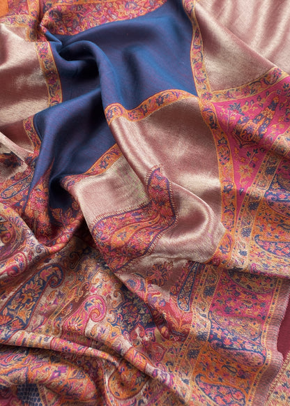 Red Premium Kani Silk Unstitched Suit With Dupatta