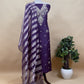 Luxe Violet Silk Suit Fabric And Organza Panel Dupatta With Dabka, Dori And Zardosi Handwork
