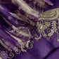 Luxe Violet Silk Suit Fabric And Organza Panel Dupatta With Dabka, Dori And Zardosi Handwork