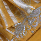 Luxe Yellow Silk Suit Fabric And Organza Panel Dupatta With Dabka, Dori And Zardosi Handwork