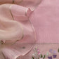 Baby Pink Handloom Kora Silk Suit Fabric With Embroidery