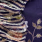 Navy Blue Kora Silk Suit Fabric With Appliqué Work And Hand Embroidery