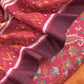 Red Pashmina Unstitched Dupatta-Suit With Kani Print
