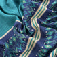 Blue Pure Pashmina Unstitched Dupatta-Suit With Kani Print