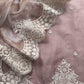Luxe Cheeku Pure Kora Silk Suit With Brushprint And French Thread Embroidery