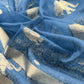Royal Blue Brocade Kurta With Organza Dupatta