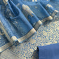 Royal Blue Brocade Kurta With Organza Dupatta