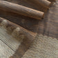 Wenge Brown Chanderi Unstitched Suit With Gold Zari Jamdani Weaving