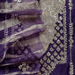 Luxe Purple Organza Silk Suit Fabric And Zari Panel Dupatta With Dori And Gotapatti Handwork