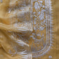 Luxe The Yellow Pure Kora Silk Suit With Gold And Silver Pitta Handwork