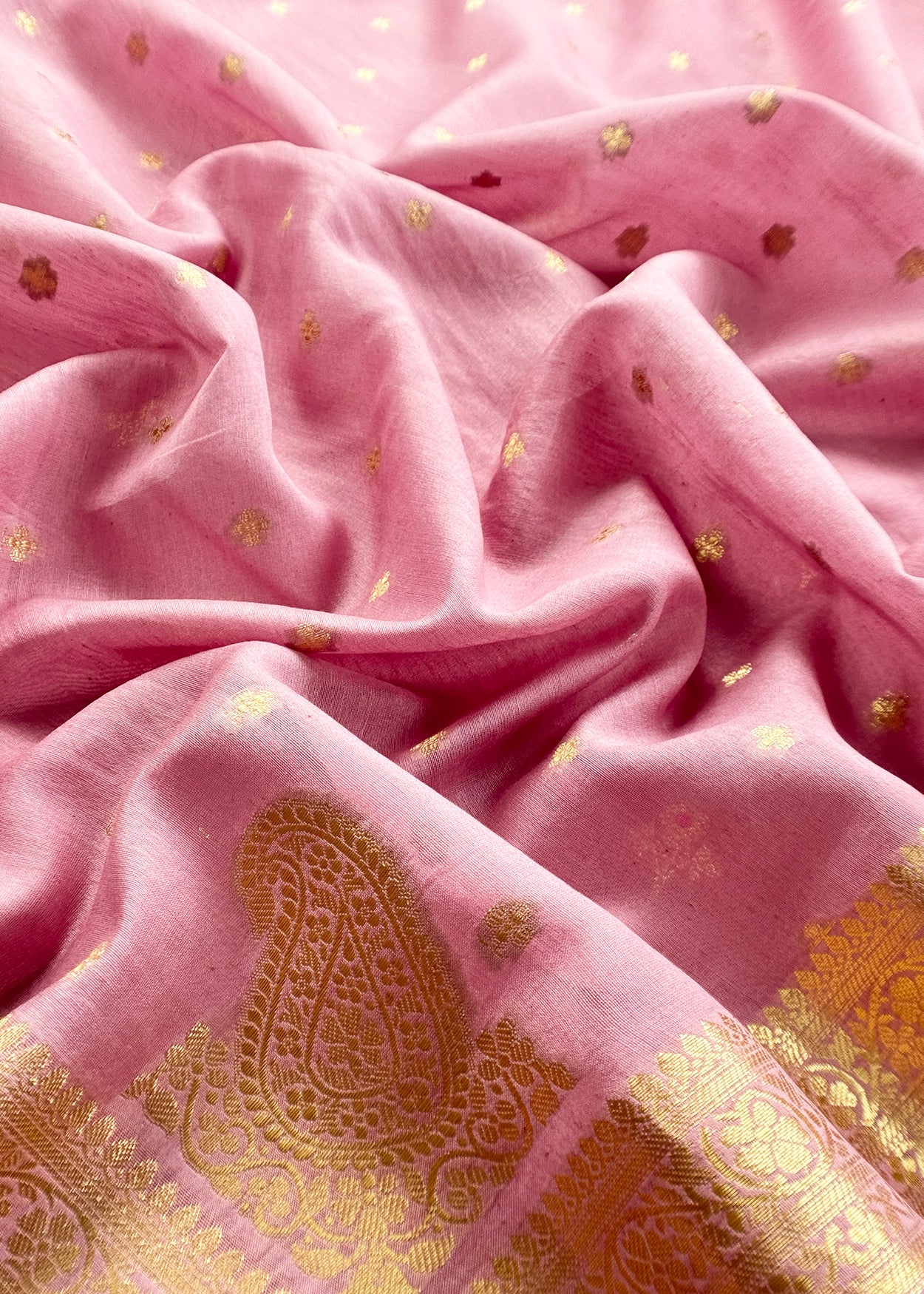 Mauve Pink Handloom Banarasi Chanderi Silk Suit With Zari Weavnig