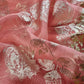 Peach Pure Crushed Tissue Suit With Dupatta