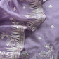 Luxe The Purple Pure Kora Silk Suit With Gold And Silver Pitta Handwork