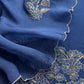 Royal Blue Handwoven Silk kurta And Kora Silk Dupatta With Pitta And Appliqué Work