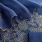 Royal Blue Handwoven Silk kurta And Kora Silk Dupatta With Pitta And Appliqué Work