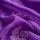 Royal Purple Handwoven Silk kurta And Kora Silk Dupatta With Pitta And Appliqué Work